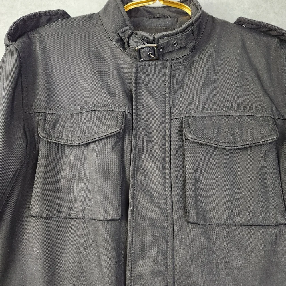 Banana Republic Men's Size Small Black Zip Up & Button Moto Style Jacket